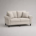 Beiges 2-Sitzer Sofa mit Holzrahmen und Polyesterbezug