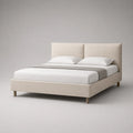 Doppelbett Holz Stoff Beige 200x180 cm