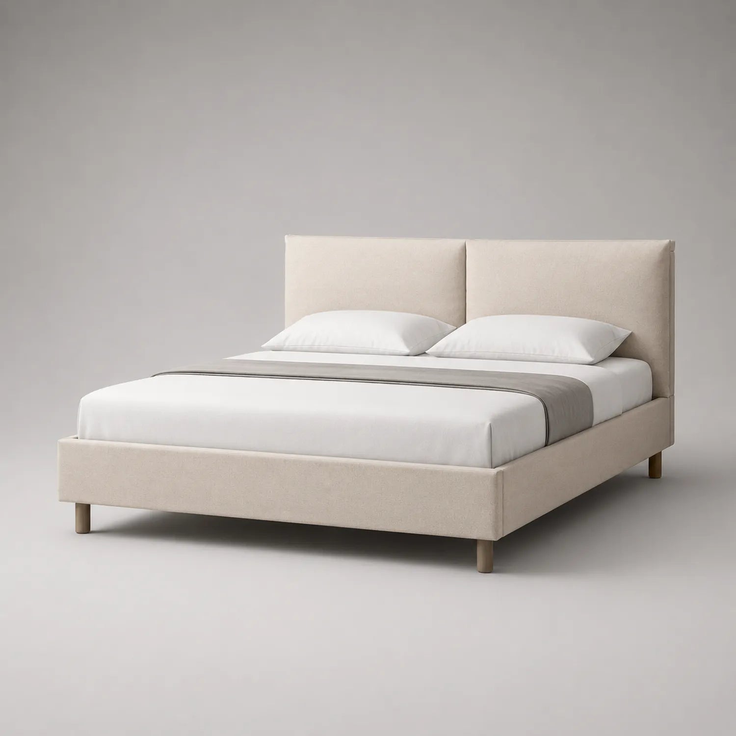 Doppelbett Holz Stoff Beige 200x180 cm
