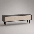 TV-Schrank Holz Schwarz und Beige mit 3 Türen, 180 cm