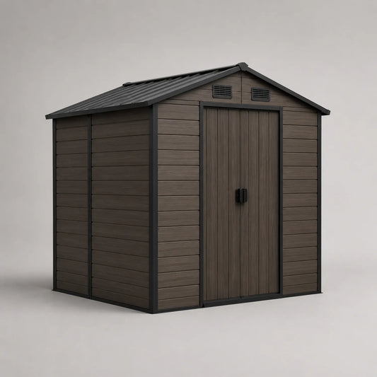 Gartenhaus aus Polypropylen 185 cm x 152 cm x 226 cm Braun