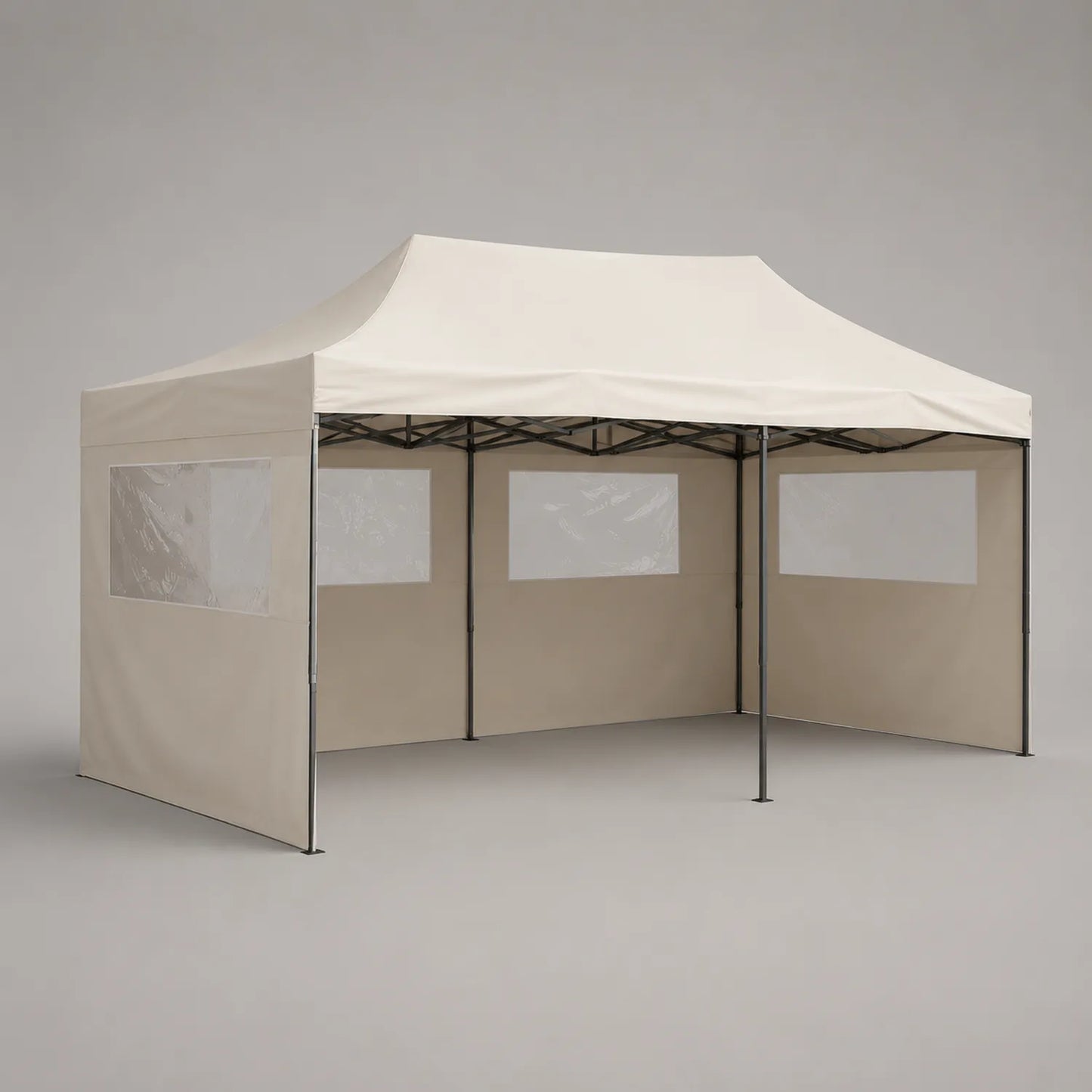 Gartenpavillon aus Polyester und Stahl 3x4,5m Beige