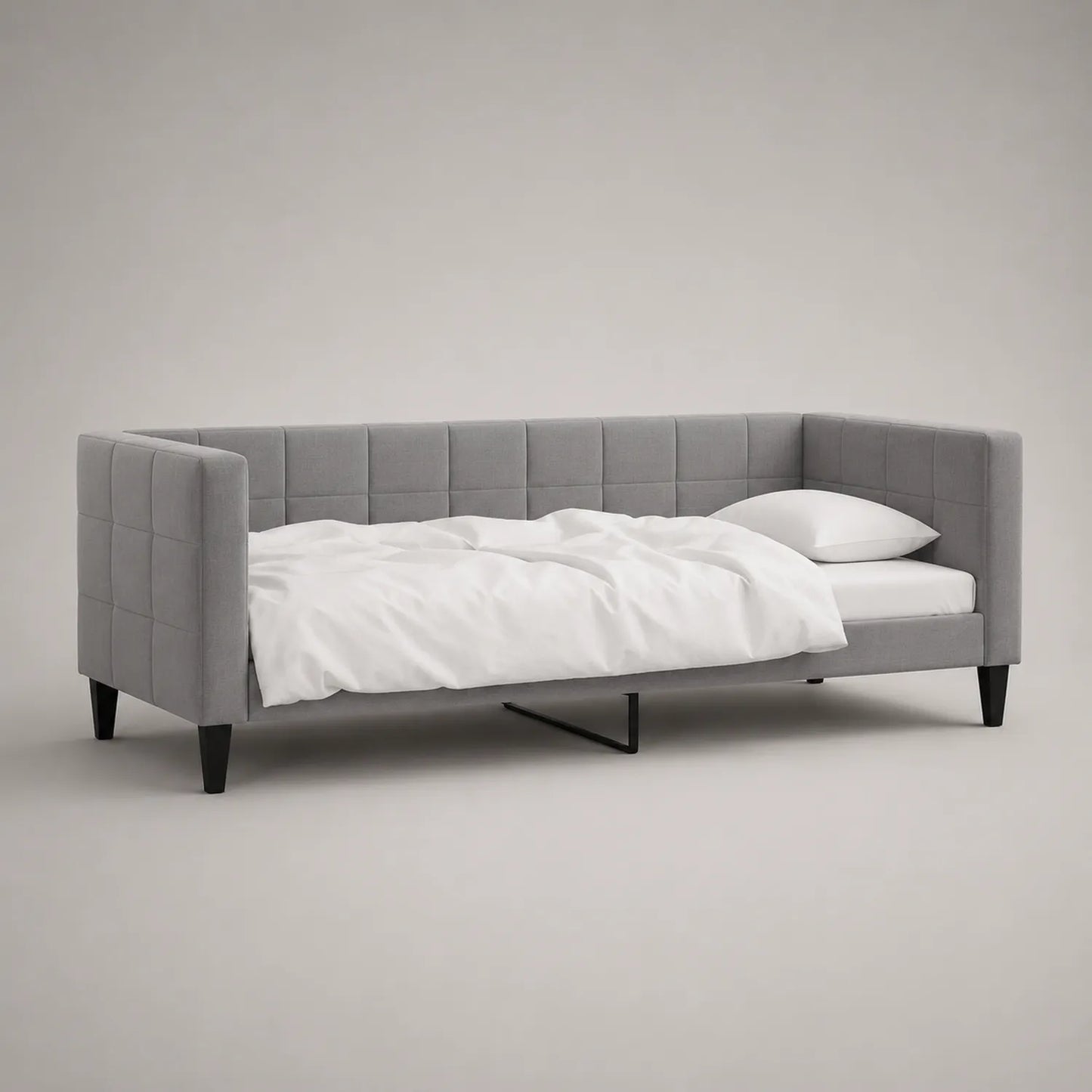 Stoff Tagesbett Grau 200x90 cm