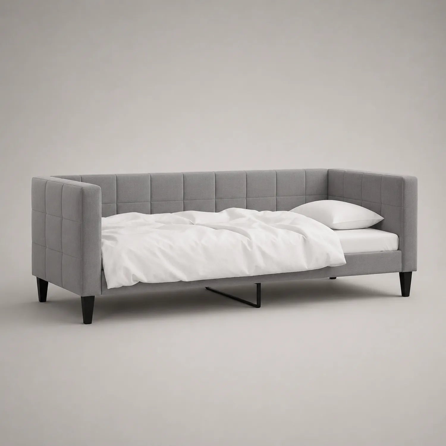 Stoff Tagesbett Grau 200x90 cm