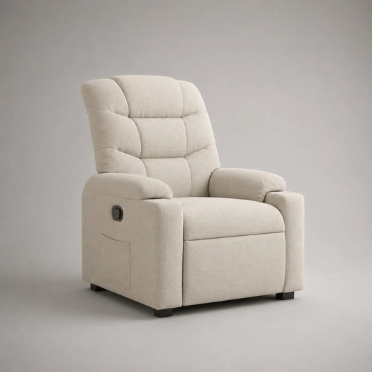 Recliner Sessel Stoff Beige 102x85x100cm