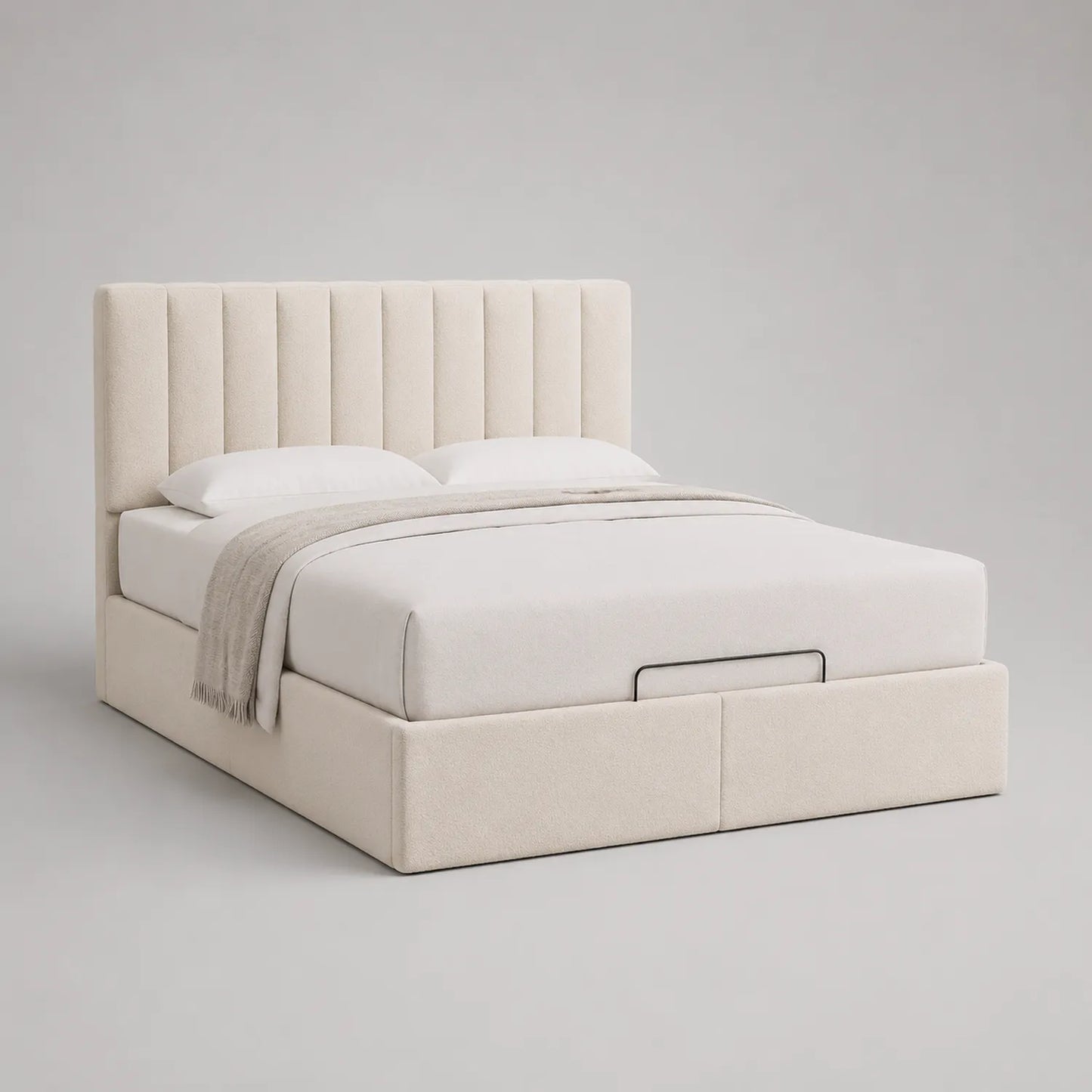 Polsterbett mit Stauraum 200x180 cm Creme