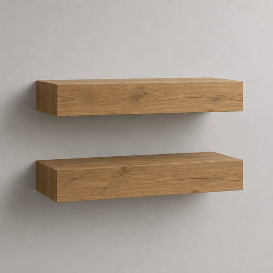 Holz Wandregal Set 2-teilig Eiche 80 cm
