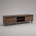 TV-Schrank Holz mit offenen Fächern und Türen 180x40x50 cm