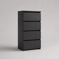 Schwarze Hochkommode mit fünf Schubladen MDF 60x40x120cm