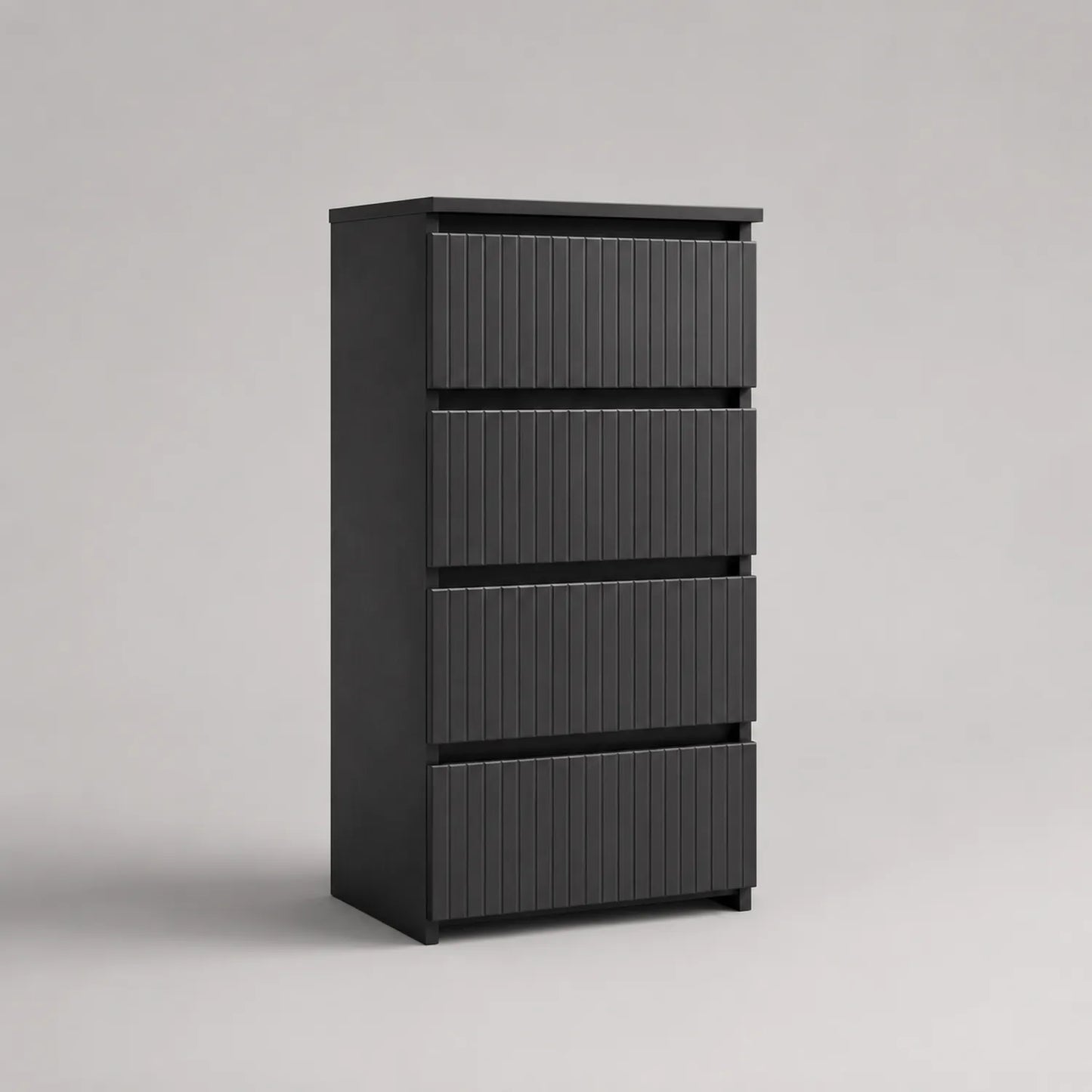 Schwarze Hochkommode mit fünf Schubladen MDF 60x40x120cm