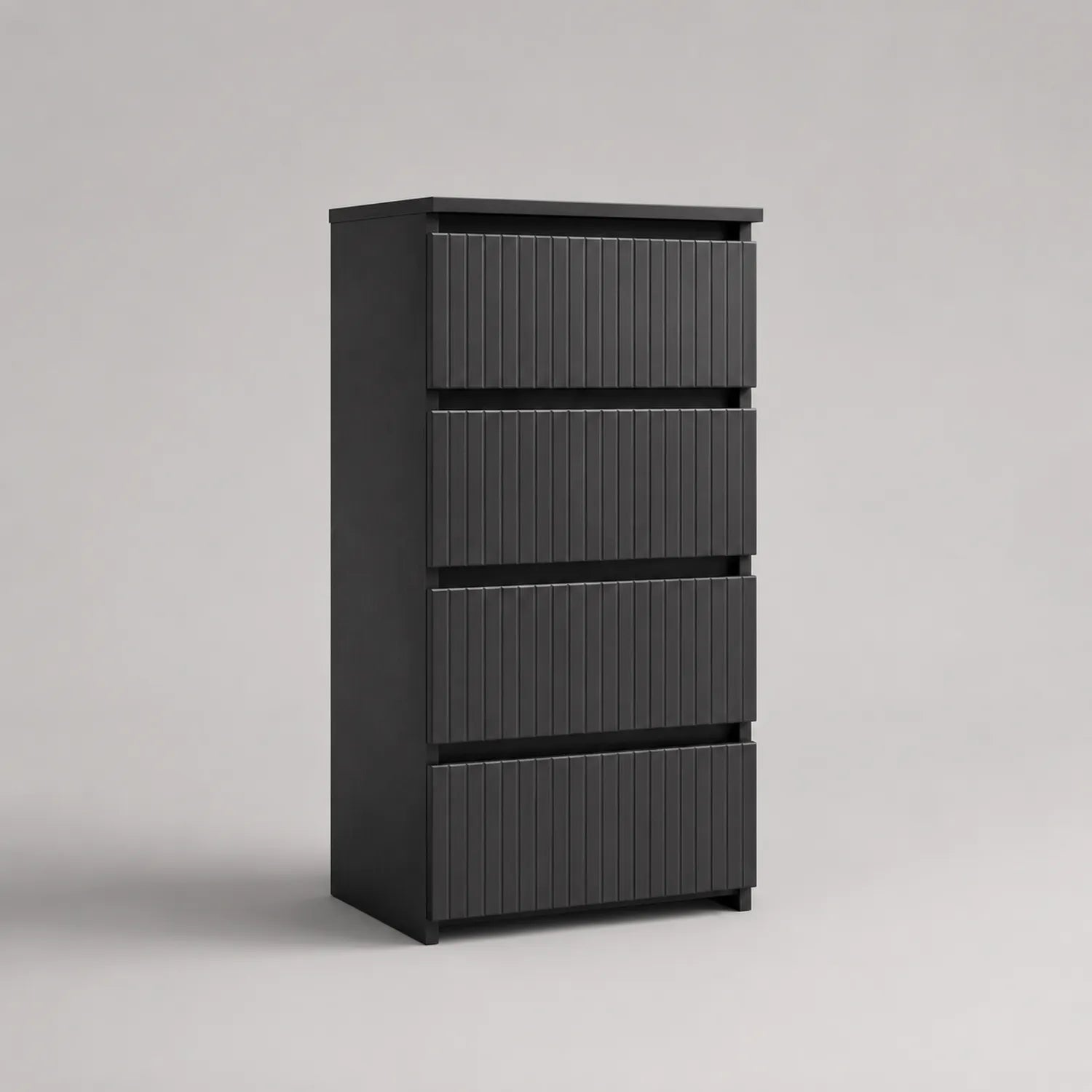 Schwarze Hochkommode mit fünf Schubladen MDF 60x40x120cm