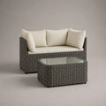 Gartensofa-Set Polyethylen-Rattan Cremefarben Sicherheitsglas