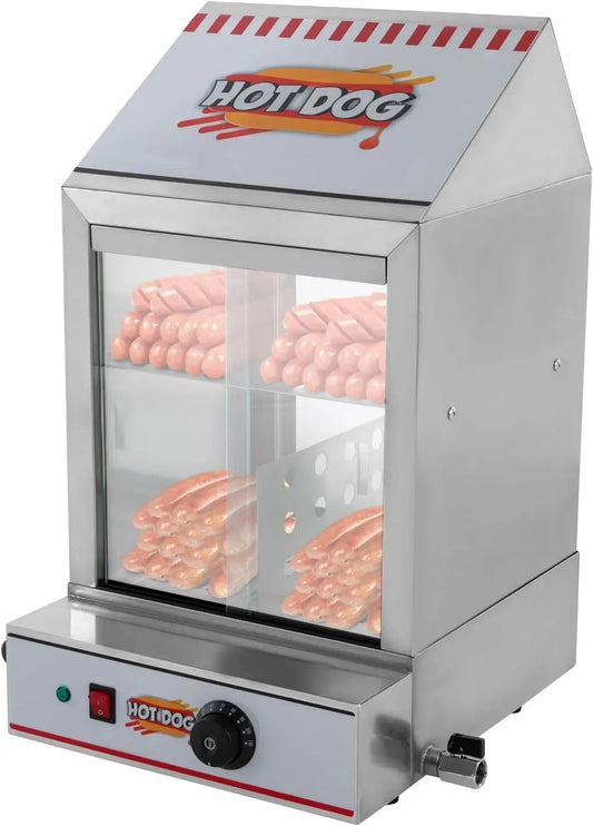 Steamer Maker, Stand Gerät, Würstchenwärmer, Brötchenwärmer, Wärmeschrank, Warmhaltefunktion, Edelstahl, Wärmefunktion