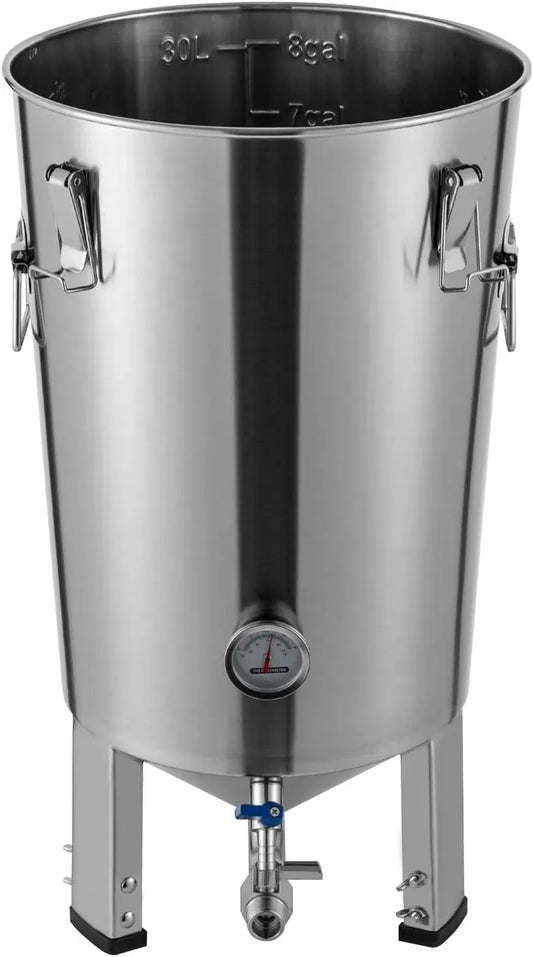 Bierbrauanlage, Bierbraugerät, Gärbehälter, Thermometer, 32 L, Edelstahl