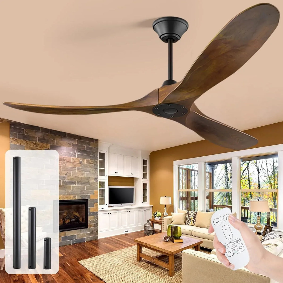 Ventilator, 178cm, Outdoor, Ventilator zur Luftzirkulation, 178cm großer Outdoor-Deckenventilator