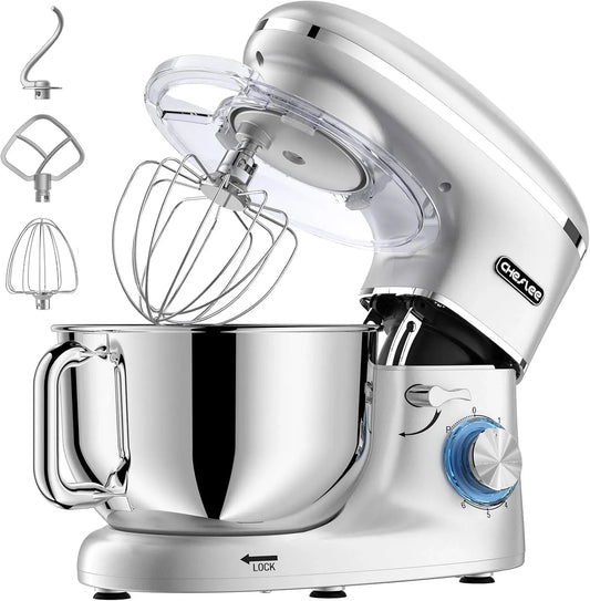 Küchenmaschine, 6.2 L, 2000 W, CHeflee, Edelstahl, EdelstahlschüSsel, 6 Geschwindigkeit Reduzierte GeräUsche