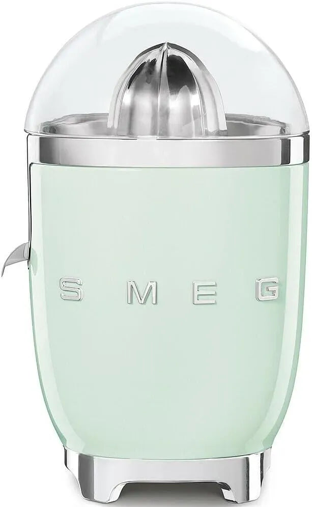 Smeg CJF11PGEU Zitruspresse, 70 W, Edelstahl, tropfsicherer Auslauf und Universalkegel