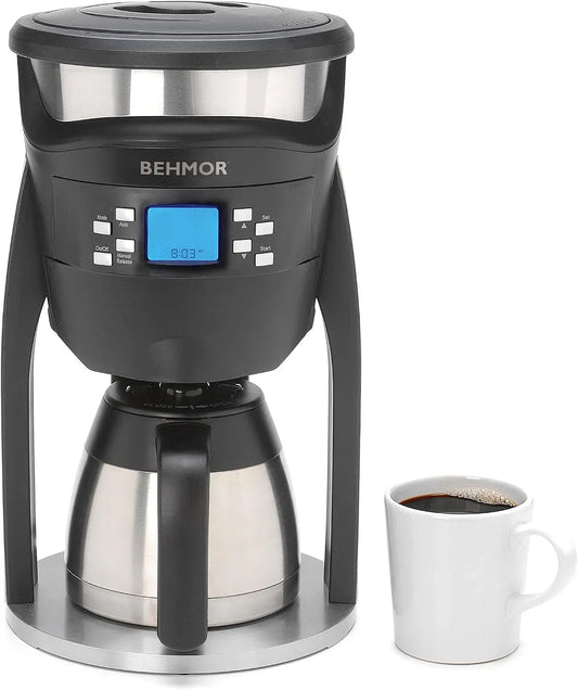 Kaffeemaschine 8-Tassen, 90 bis 99 °C, Edelstahl, einstellbare Brühtemperatur, programmierbare Vorbrühfunktion, Edelstahl-Thermokanne