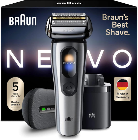 Braun NEVO17005C Rasierer, Touch-Bedienung, Silber, für Eine Sanfte Rasur Ohne Kompromisse