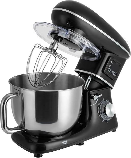 Küchenmaschine, 6.2 L, LCD-Display, Schwarz, Küchenroboter, Küchenmaschinen Mit LCD Und Timing-Funktion