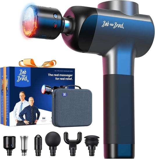 Massagepistole, Muskelmassagegerät, 11 mm, 5 Geschwindigkeiten, Wärmefunktion, für Muskelentspannung und Sportregeneration, BOB AND