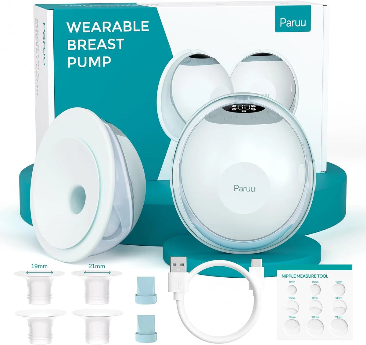 19/21/24mm Portable, 24 mm, tragbar, 4 Modes, Paruu Electric Breast Pump