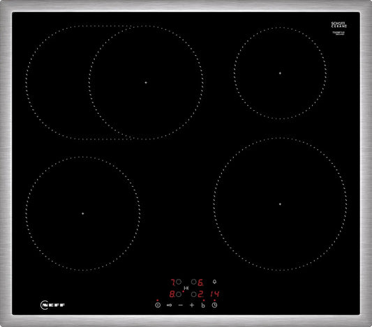 NEFF N 50 T56SBF1L0 Induktionskochfeld, 60 cm, Induktionsplatte, Touch-Bedienung, autark, Schwarz, autarkes Glaskeramik-Kochfeld 60 cm breit