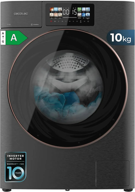 Cecotec Bolero Wash Waschtrockner, 13 Programme, Energieklasse A, Waschmaschine/Trockner, Touch-Bedienung, 3D-Optik, Inverter, 9,2-Zoll-Touchscreen