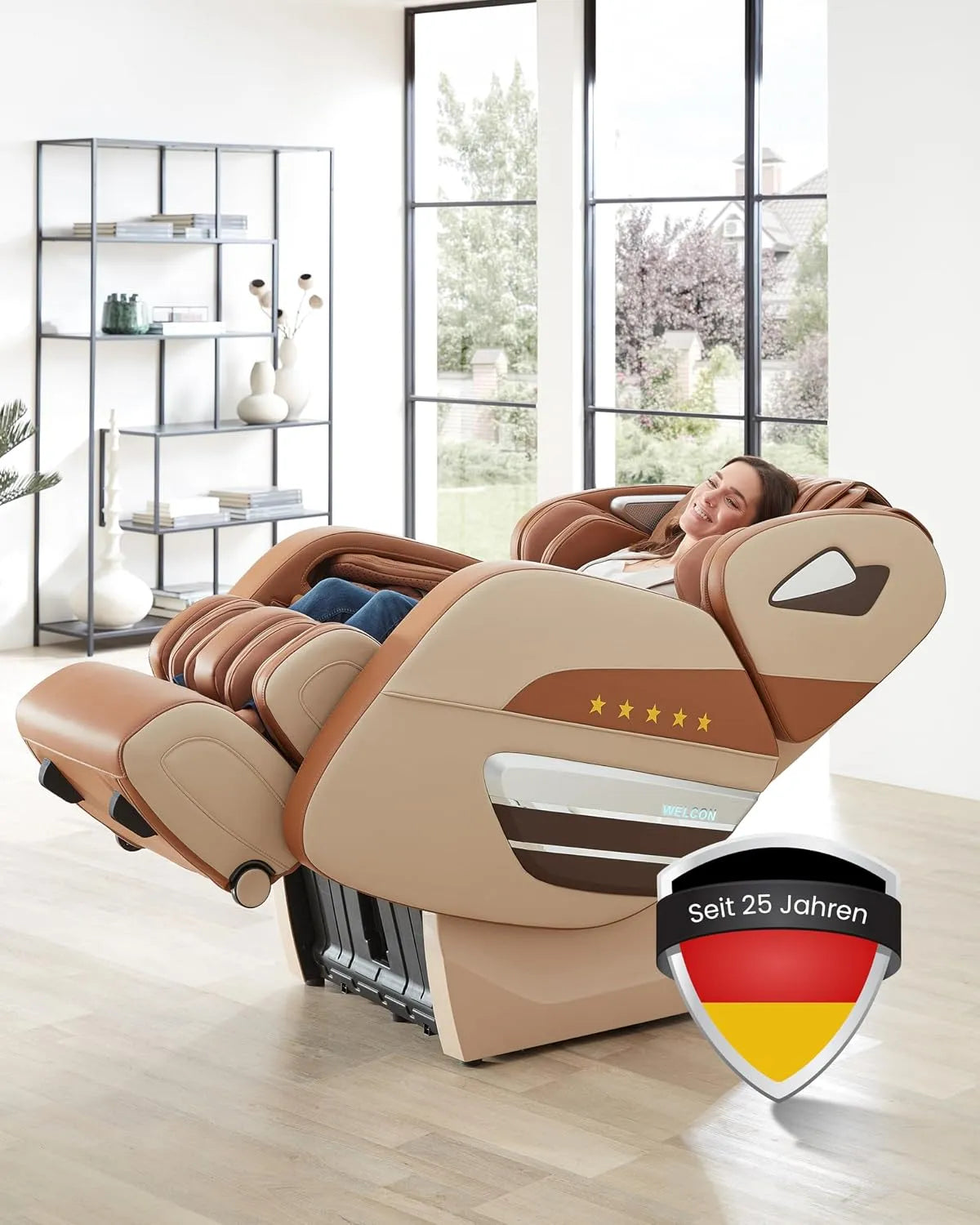 Braun 128-Punkte Relax- und Massagesessel, Massagestuhl, WELCON Dynamite Massagesessel elektrisch Beige