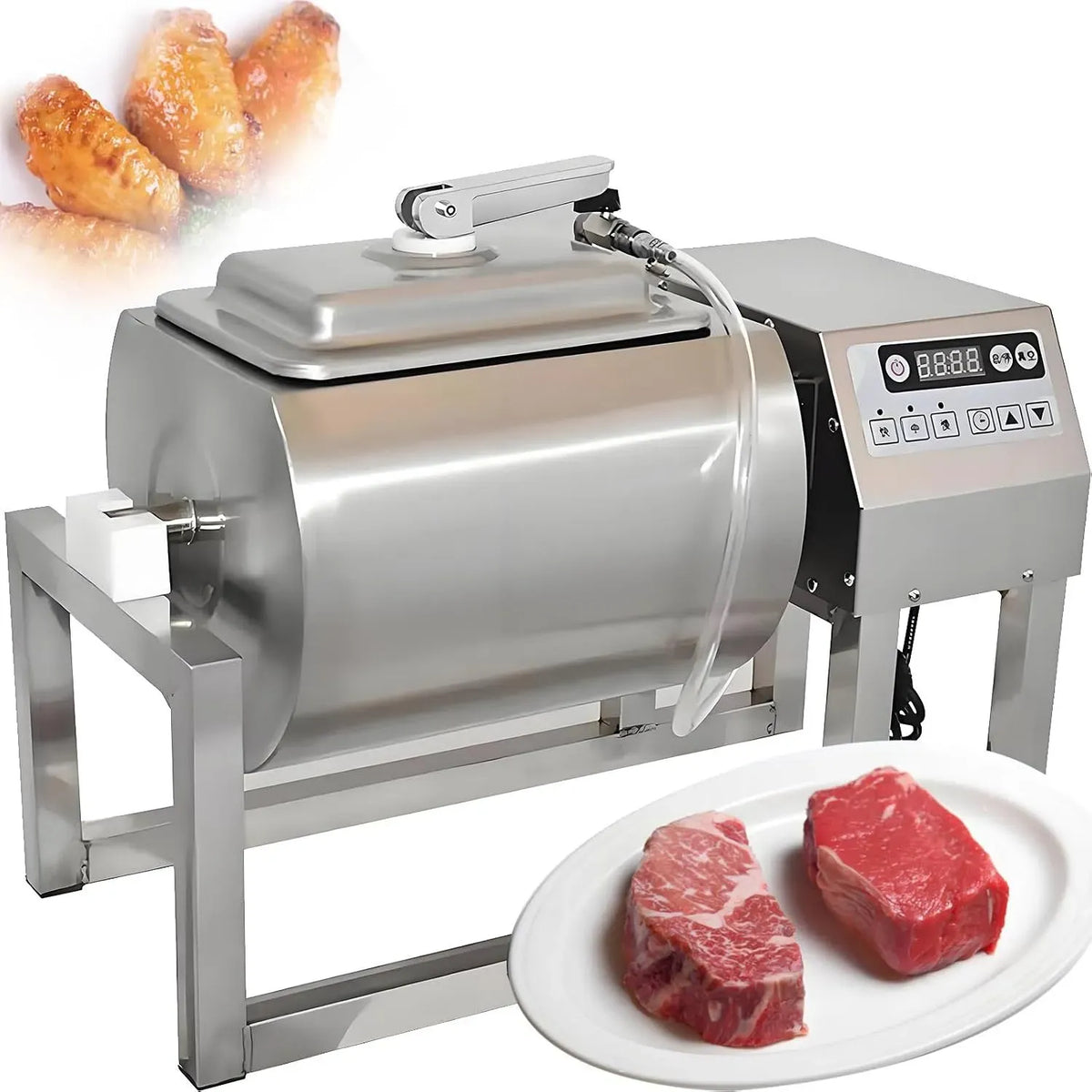 Vakuum-Mariniermaschine, Fleischbecher, 16,3 kg, 3 Geschwindigkeiten, gewerblich, Edelstahl