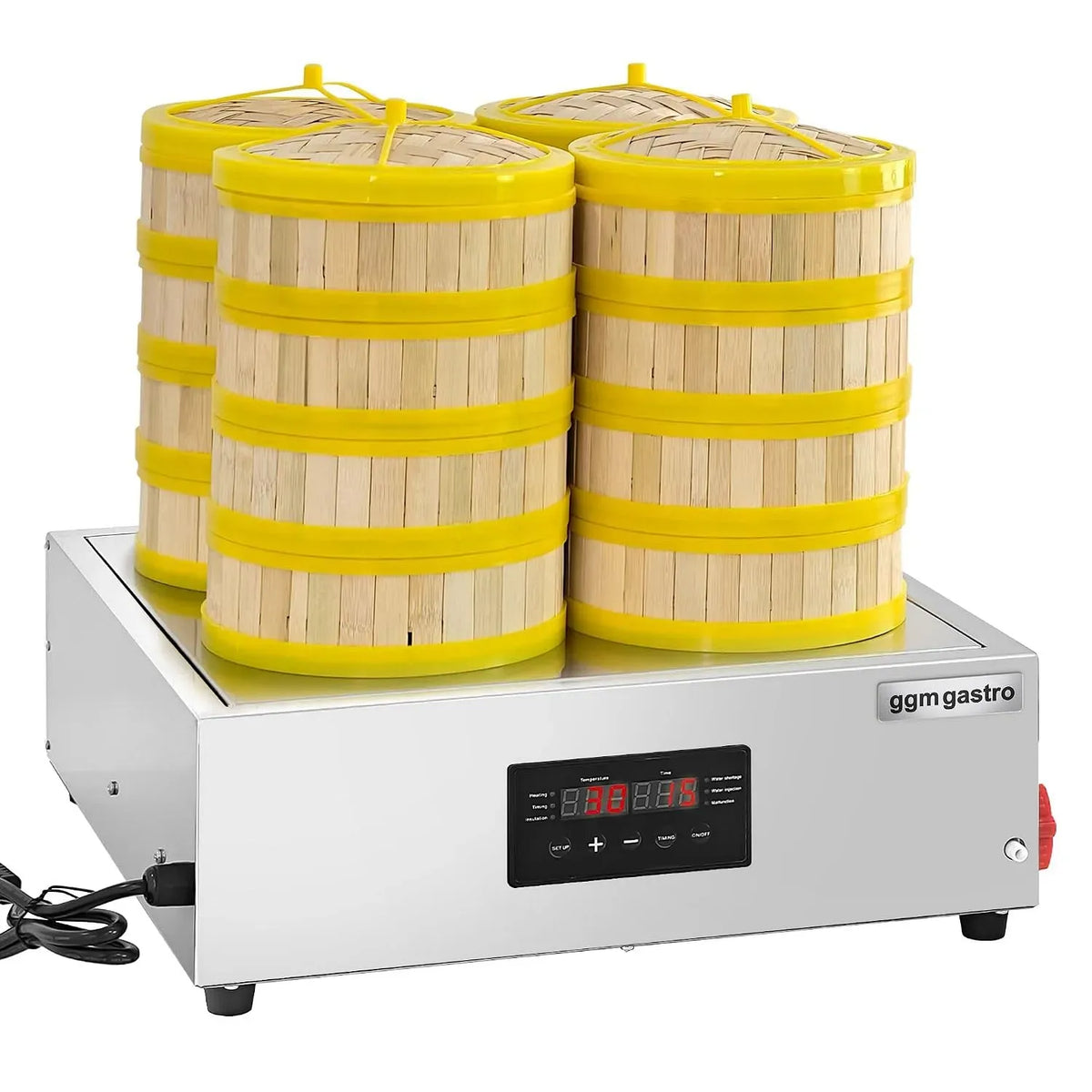 Dampfgarer, 2,5 kW, GGM, digital, Gastro Dampfgarer 2,5 kW digital mit 16 Bambuskörben