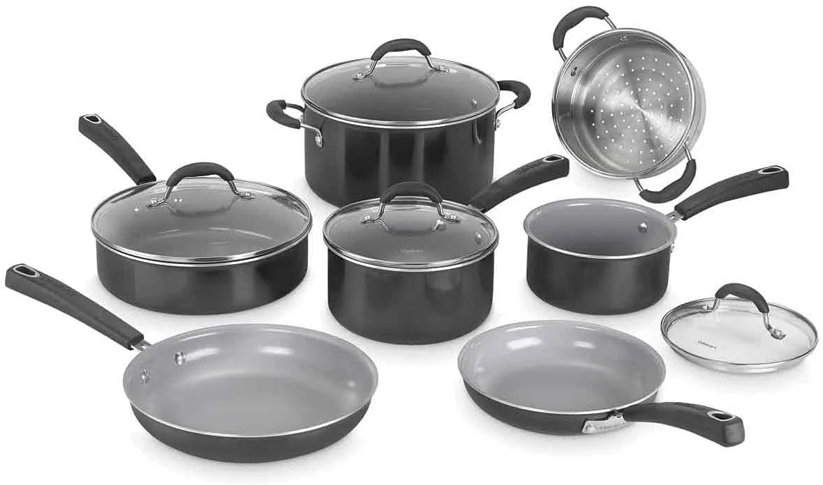 Kochgeschirr 11-teilig, Antihaftbeschichtung, Transportrollen, Dampf, Cuisinart Ceramica XT Antihaft-Kochgeschirr-Set, Dämpfeinsatz, PFOA & PFAS