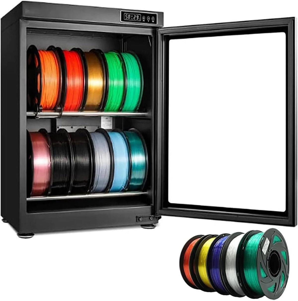 Luftentfeuchter, 70 L, PixCy TPU 70L 3D-Druckfilament, Transportrollen, 3D-Optik, Geeignet Für 3D-Druckmaterialien Wie Nylon/Pla/Abs/Petg/