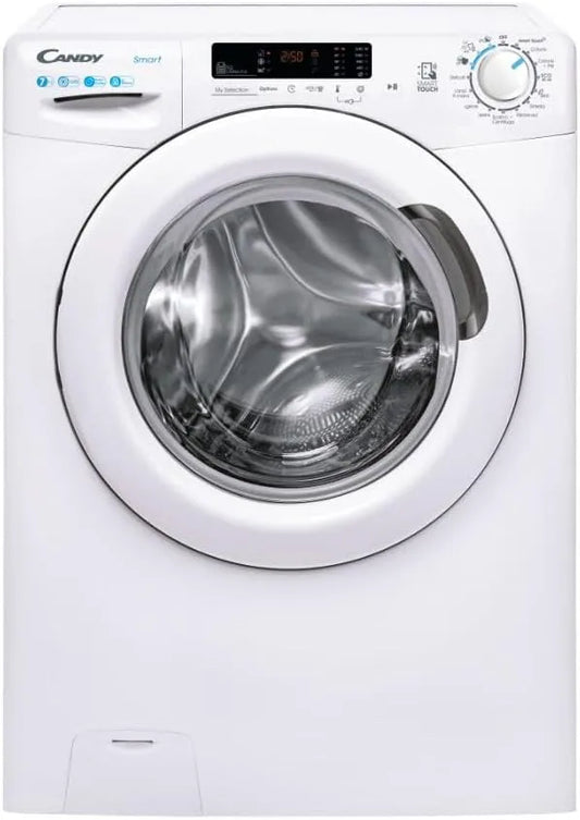 Candy 1272DW3/1-11 Waschmaschine, 85 x 60 x 45 cm, 16 Programme, 7 kg, 79 dB, Energieklasse C, schmal, Weiß, 1200 Umdrehungen