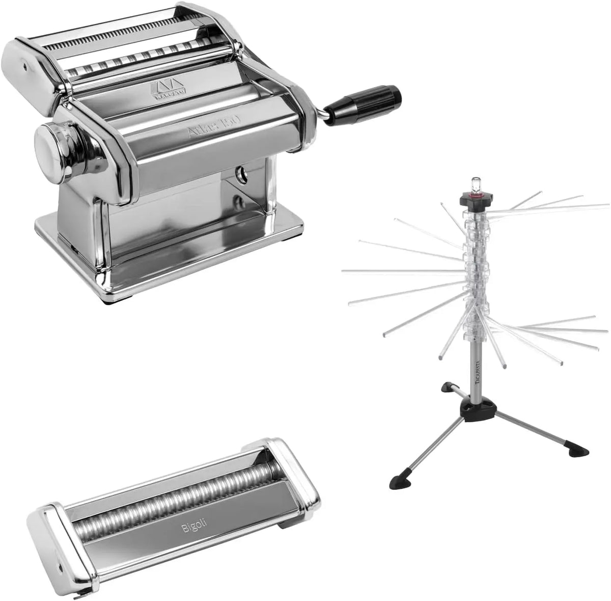 Wäschetrockner, Trockner für Wäsche, Nudelmaschine, Zubehör, Atlas 150 Nudelmaschine + Trockner + Zubehör für Fettuccine