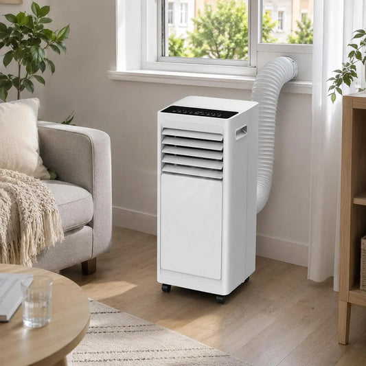 Klimaanlage, 1000 W, 16 bis 30 °C, 301 m³/h, Transportrollen, Timer, 24 Stunden Timer, Waschbarer Filter, 3 in 1 Kühlung Entfeuchtung Ventilation