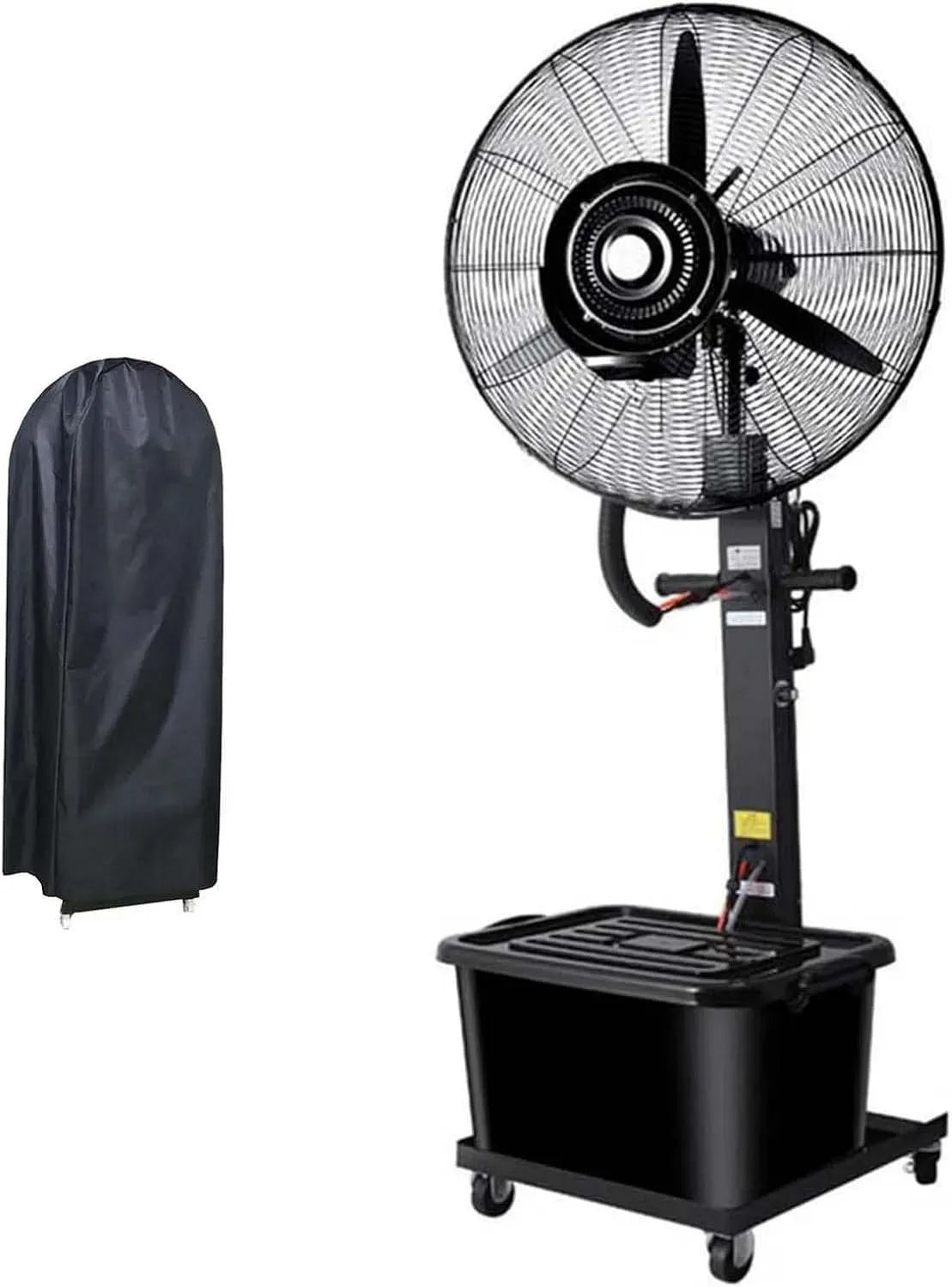 Ventilator 750MM/380W, 380 W, Ventilator zur Luftzirkulation, Standsäule Ventilator mit Nebelfunktion für Garage Werkstatt Halle Garten