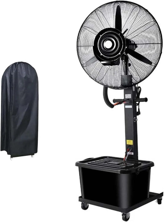 Ventilator 750MM/380W, 380 W, Ventilator zur Luftzirkulation, Standsäule Ventilator mit Nebelfunktion für Garage Werkstatt Halle Garten