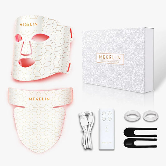 Infrarot-Licht-Hautverjüngung, 7 Farben Led Lichttherapie Gesichtsmaske, Led Rotlichttherapie Gesicht & Hals Maske, Infrarot-Rotlicht-Therapie-Maske