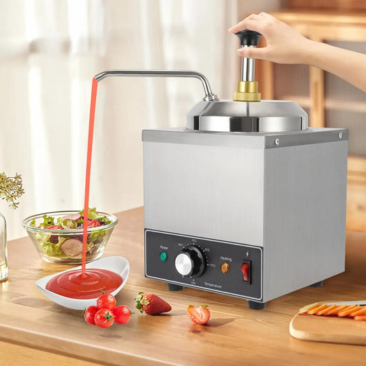 Schokoladenwärmer, Soßenspender, Saucenwärmer, Soßenwärmer, Pumpe, 2 L, 650 W, 30 bis 110 °C, Edelstahl, Wärmefunktion