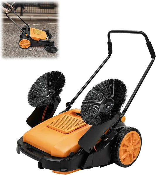 Bodenkehrmaschine, Handkehrmaschine, Abfallbehälter, 105cm, 55 L, 3680 m, 105 cm, für Fabriken