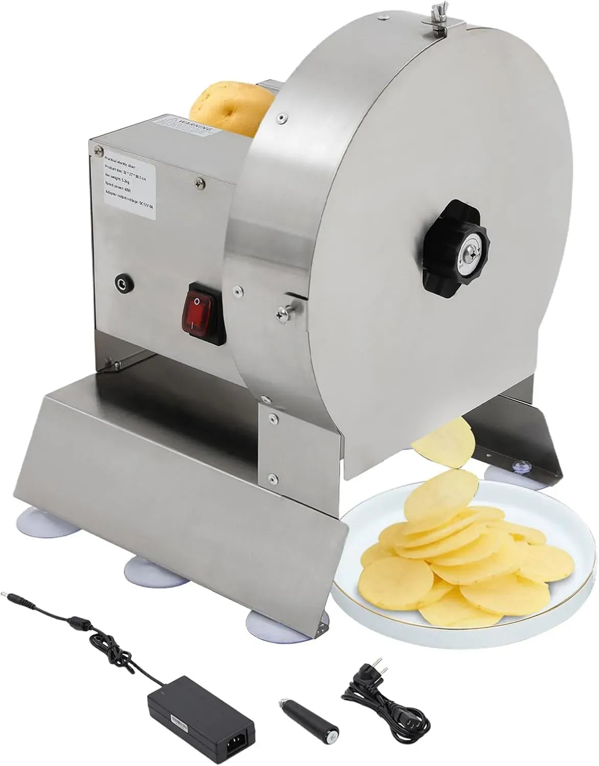 0.1-10mm Gemüseschneidemaschine, Gemüseschneider, 40 W, 10 mm, gewerblich