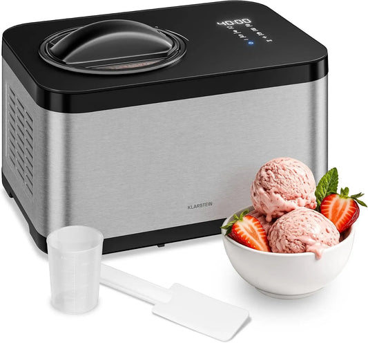 Klarstein Eismaschine, Speiseeismaschine, 1,5 L, 150 W, 4 Programme, Touch-Bedienung