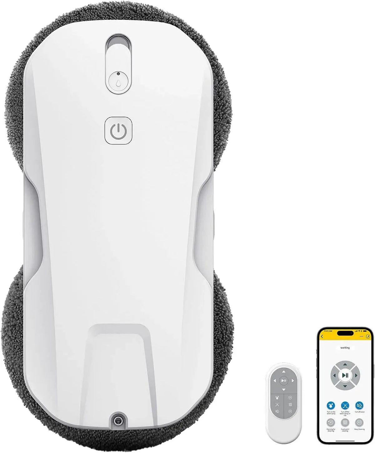 Saugroboter, Fensterputzroboter 4-fach, App, Weiß, 60mm Ultra-Dünn