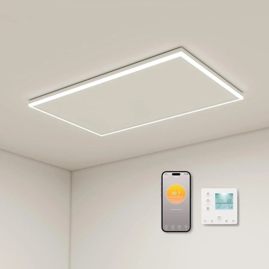 Elektroheizung, 700 W, LED-Beleuchtung, Thermostat, App Fernbedienung Steuerung, Deckenheizung Infrarot mit LED Beleuchtung