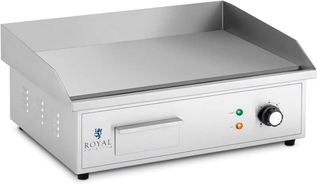 RCPG42-S Heizfläche: glatt, Platte: 530 x 350 mm, für Royal Catering Fry-top Elektrische Grillplatte für Gastgewerbe, Leistung:, 3.000 W