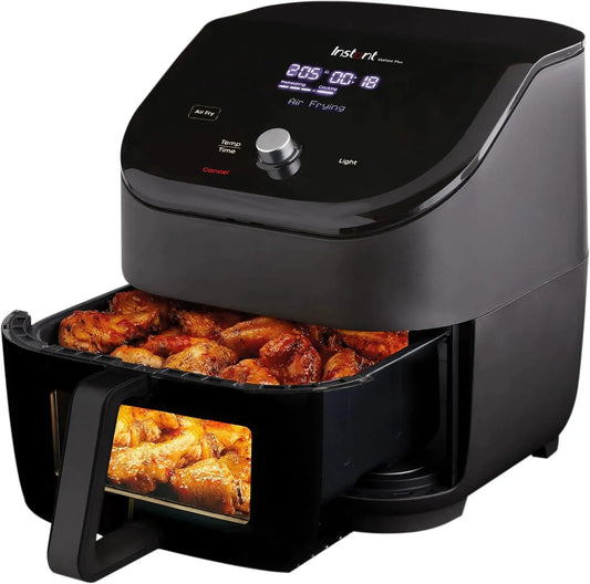 Heißluftfritteuse 6-in-1, 5.7 L, 1700 W, Grill, Schwarz, Großes Fassungsvermögen -1700W, Grillen, Smart-Programme