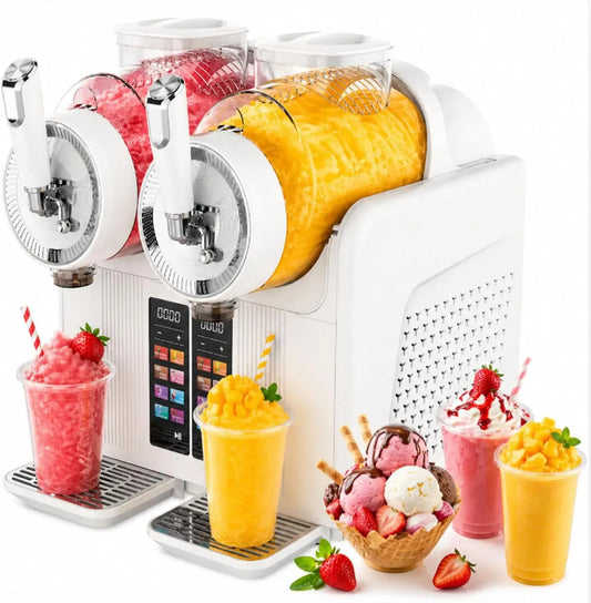 X 2 7-In-1-Funktionen Slush-EIS-Maschine, Softeismaschine, Speiseeismaschine, Slush-Eisbereiter, 430 W, Weiß, für Café-Bars