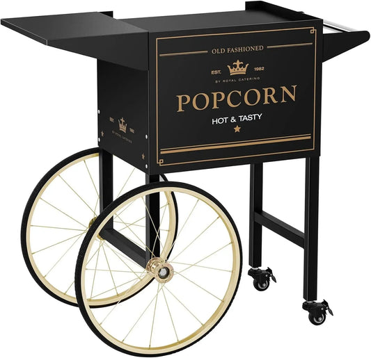 RCPT-BGWG-1 Popcornmaschine, Popcornwagen, Gastronomie, Schwarz, für Popcornmaschine Popcorntrolley 2 Bremsen schwarz & g, Royal