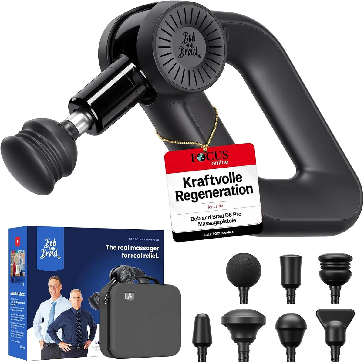 Massagepistole, Massagegerät, Tragetasche, Muskelmassagegerät, 16 mm, OLED, gewerblich, für Rücken Muskelentspannung, BOB AND